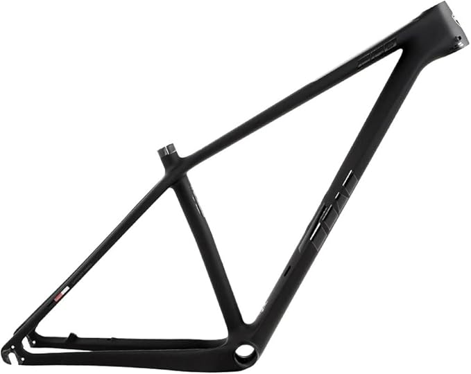 27.5er 29er XC Hardtail Mountain Bike Frame 15/17/19in Carbon Fibre Disc Brake Frame 135mm Quick Release Cyclocross Bike Frame BB92*41mm(Black,29 * 19")