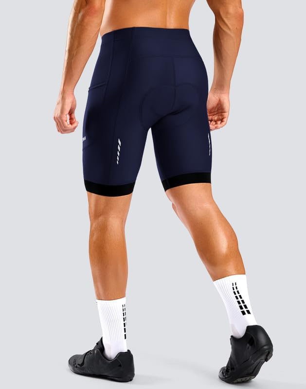 Bikewa Men's Cycling Shorts 7" 4D Padded Bike Shorts for Men Road Biking Bicycle Riding Cycle Biker Phone Pockets