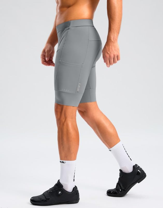 Bikewa Men's Bike Shorts 4D Padded Cycling Shorts for Men Road Riding Biking Bicycle Zipper Pockets