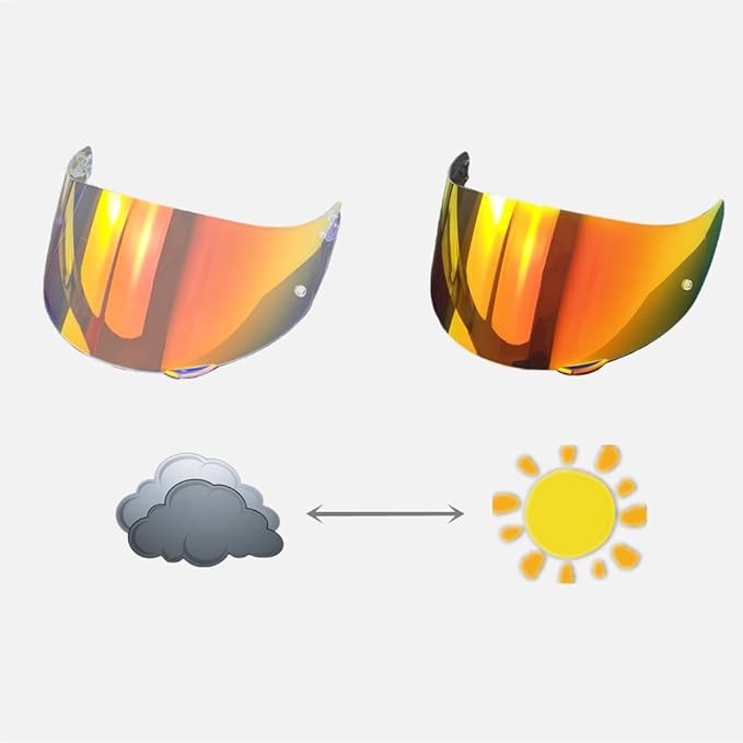 902 Helmet Visor Replacement. Helmet Face Shield UV Protection Compatible with ILM 902,902L,902BT (Photochromic Revo Red-Day&Night Use)