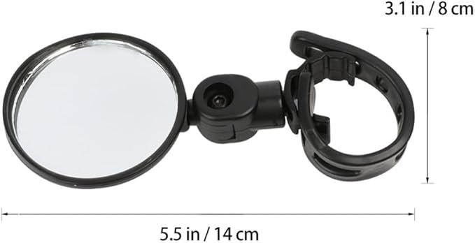 TEHAUX Universal 360° Rotatable Rearview Bike Mirrors Handlebar Mount 2pcs Set Large round Adjustable Motorcycle Cycling Safety Mirrors for Outdoor Recreation