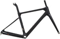 700C Road Bike Frameset 45 48 50 52 54CM Climbing Bike Frame Disc Brake Carbon Fiber Bike Frames Thru Axle F12×100mm R12×142mm(Black,48CM)