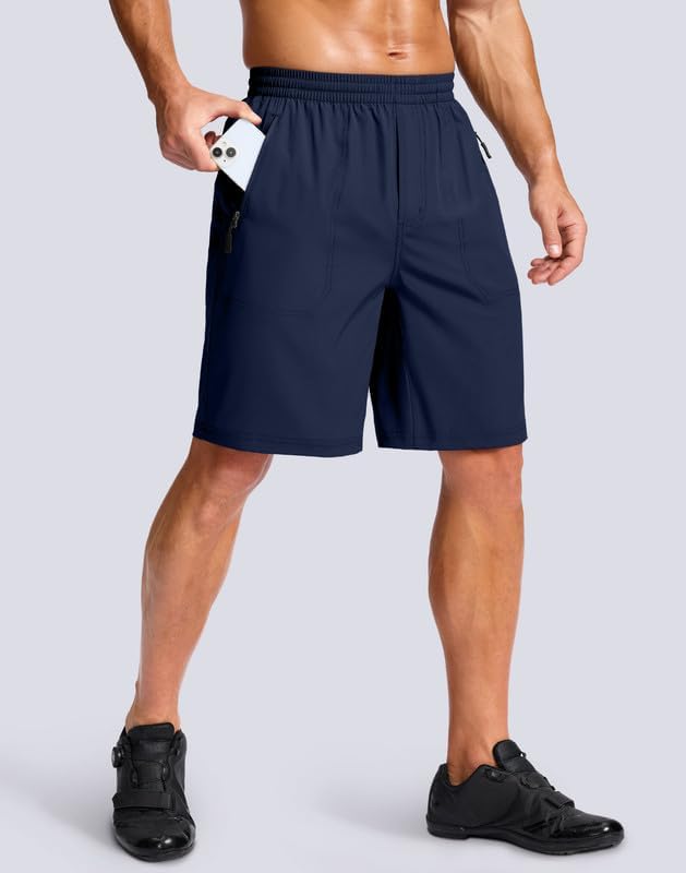 Bikewa Men's Mountain Bike Shorts 4D Padded Baggy Bicycle Biking Riding Lightweight Cycling Shorts with Zipper Pockets