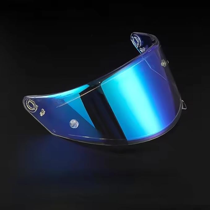 Motorcycle Helmet Visor Replacement Shield for KYT NFR NX NZ, Helmet Face Wind Shield Visor Lens, Motorbike Helmet Visor Sun Protection Anti-Fog Accessories,E Revo Blue