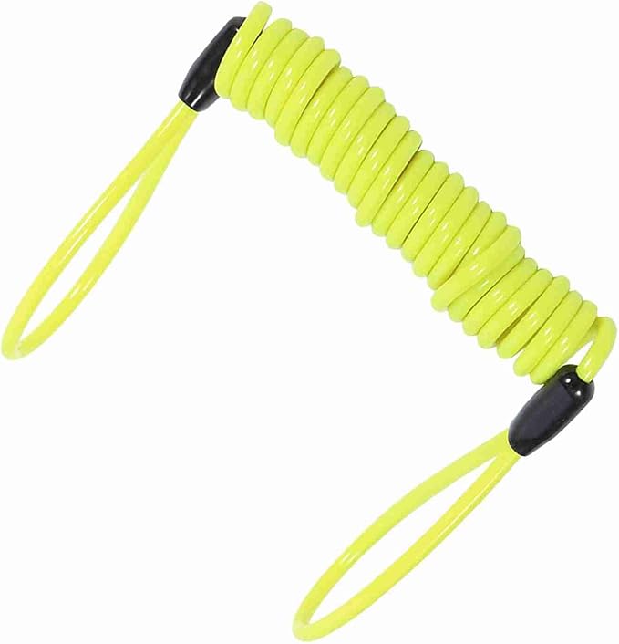 VGEBY Motorcycle Reminder Cable, Bike Alarm Disc Lock Antitheft Security Spring Reminder Coil Cable (Color : Yellow)