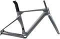Carbon Fiber Road Bike Frameset Disc Brake Thru Axle Breaking Wind Racing Frame 43.5/46/48/50/52/54/56CM Internal Routing ， for 700C Wheels (Color : Dark Gray, Size : 43.5CM)