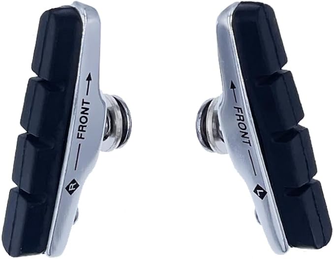 2 Pairs Road Bike Brake Shoes, 55mm Durable Brake Pads with Lightweight Alloy Holder, Compatible with Shimano, SRAM, Tekto & Other Caliper Brakes