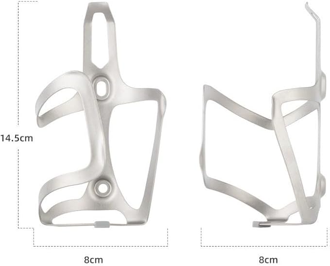 1 Pack Titanium Bike Water Bottle Cage- Ultra Lightweight 33g, Road & Mountain Bike Compatible, Corrosion-Proof, Delicate Metallic Silver Matte Texture - for Cycling, Gravel, Bikepacking