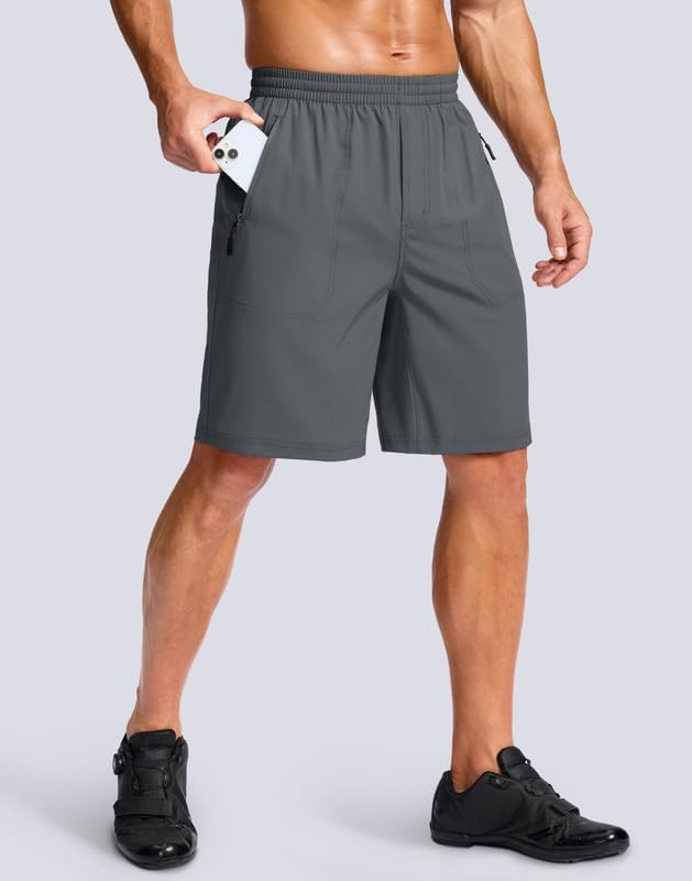 Bikewa Men's Mountain Bike Shorts 4D Padded Baggy Bicycle Biking Riding Lightweight Cycling Shorts with Zipper Pockets