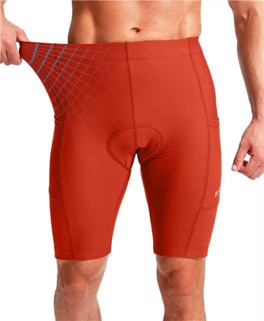 Bikewa Men's Bike Shorts 3D Padded Cycling Road Biking Mountain Riding Biker Bicycle UPF 50+ Cycle Shorts Zipper Pockets