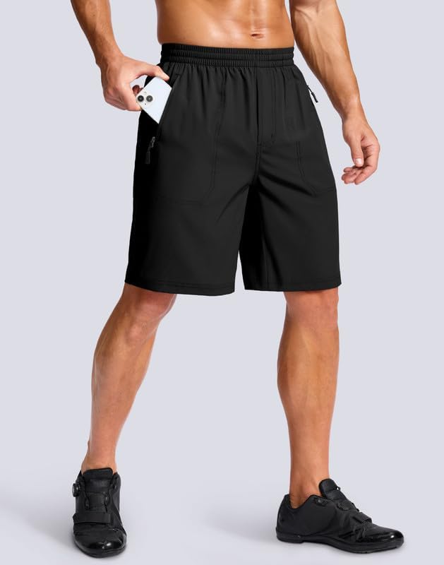 Bikewa Men's Mountain Bike Shorts 4D Padded Baggy Bicycle Biking Riding Lightweight Cycling Shorts with Zipper Pockets