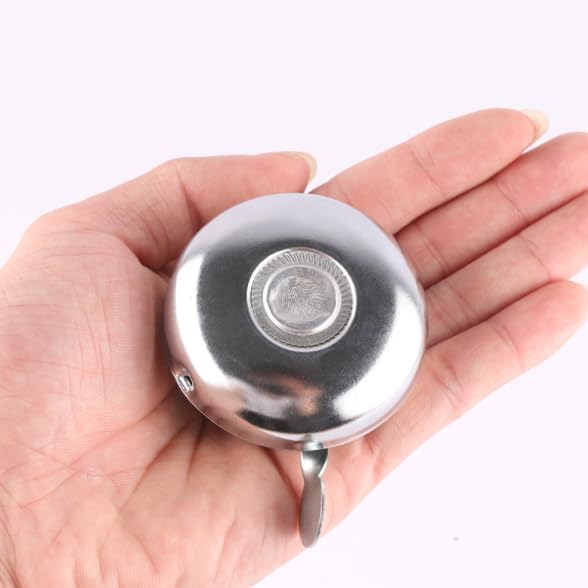 Riloer Bike Bell, Rotary Action, for City Bikes, Cruisers, Road Bikes or MTB, Fits Handlebar diameters 21 to 24mm, Riten Bicycle Bell