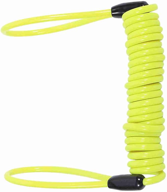 VGEBY Motorcycle Reminder Cable, Bike Alarm Disc Lock Antitheft Security Spring Reminder Coil Cable (Color : Yellow)