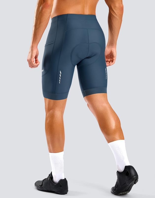 Bikewa Men's Cycling Shorts 7" 4D Padded Bike Shorts for Men Road Biking Bicycle Riding Cycle Biker Phone Pockets