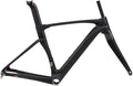 700C Road Bike Frameset 43.5/46/48/50/52/54/56CM Cyclocross Race Bike Frame Carbon Fiber Bike Frames Disc Brake Thru Axle F12×100mm R12×142mm(Black,48CM)