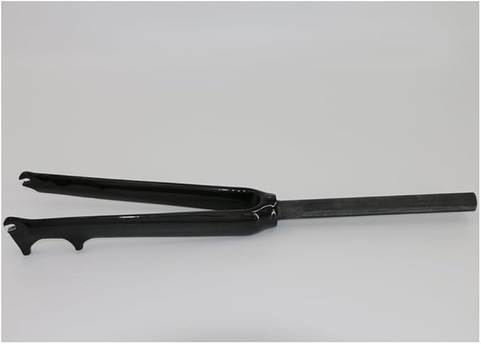 Road Bike Carbon Fiber Front Fork Disc Brake Front Fork 700C Full Carbon Fiber Straight Tube, Bright Black