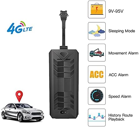 GPS Tracker for Car Truck Vehicles GPS Tracker Real time Mini Wired GPS Tracker for Motorcycle, Boats, Machinery, Assets, with Anti-Theft Alarm, Super Cheap $5 Monthly Fee - 4G TK806