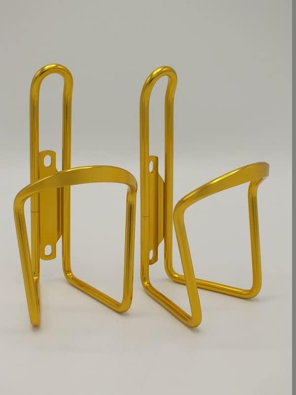 Gold Water Bottle Cage Pair Road Mountain Hybrid Confort Cruiser Bike Frame Mount Aluminum Alloy