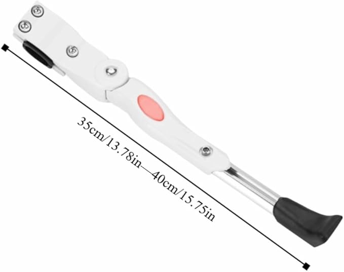 White Adjustable Bike Kickstand Aluminum Alloy NonSlip Stand Accessories for 16" 20" 24" 26" Bikes(White)