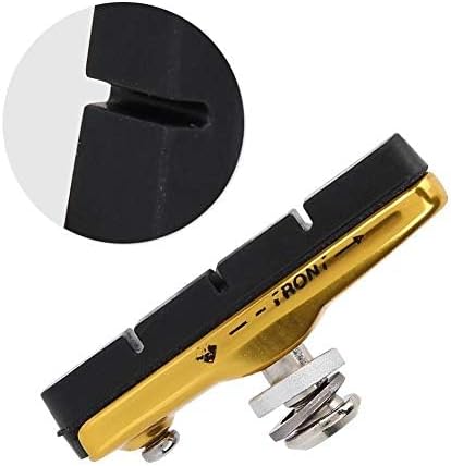 VGEBY1 Bike Brake Pads, 3 Colors Quiet Braking Aluminum Rubber Compound Light-Weight Road Bike Brake Shoes Pads Cycling Accessory