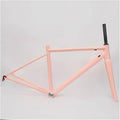 43CM 45CM 47CM 50CM 53CM Road Bike Frameset 700C Aluminum Alloy Quick Release Frame 100/130mm C Brake BSA BB68 Climbing Bike Frame with Carbon Fiber Fork(Pink,47cm)