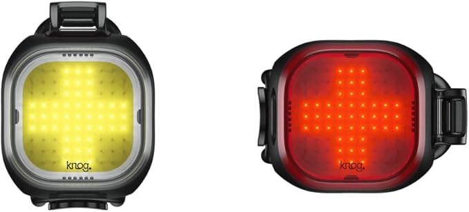 Knog Blinder Mini Bike Light - Bright 50/30 Lumen COB LED Bike Headlight and Tail Light Set, 8 Light Modes, USB Rechargeable, Waterproof, Ultralight 17g Each, 300m Visibility, 30h Runtime