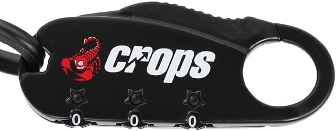 CROPS Q-BIRO MINI Compact Bike Lock Cable, 3 ft, Black Anti-Theft 3-Digit Resettable Combination Lock with a Shape-Memory Coiled Cable and BIROTATION Technology; Great Option for Road Cyclists