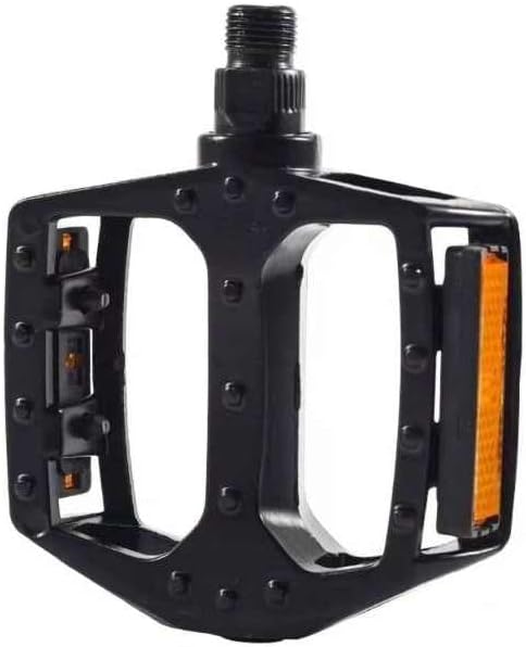 Lightweight Aluminum Mountain Bike Pedals for Adults – 9/16inch Adapters Included, Non-Slip Wide Platform with Reflective Strips, Compatible with MTB, BMX, Road & Hybrid Bikes
