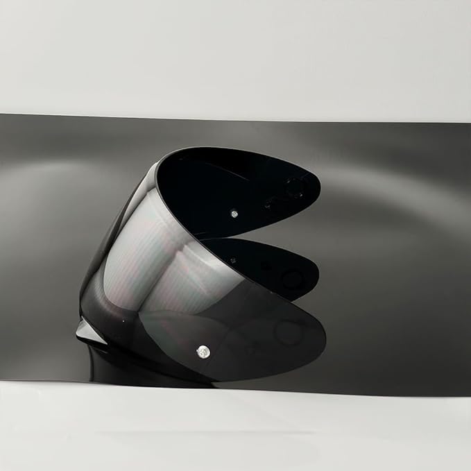 HJ-34P Helmet Visor Replacement for HJC C10.Motorcycle Helmet Shield UV Protection Compatible with HJC C10 (Deep Black+Anti Fog Film)