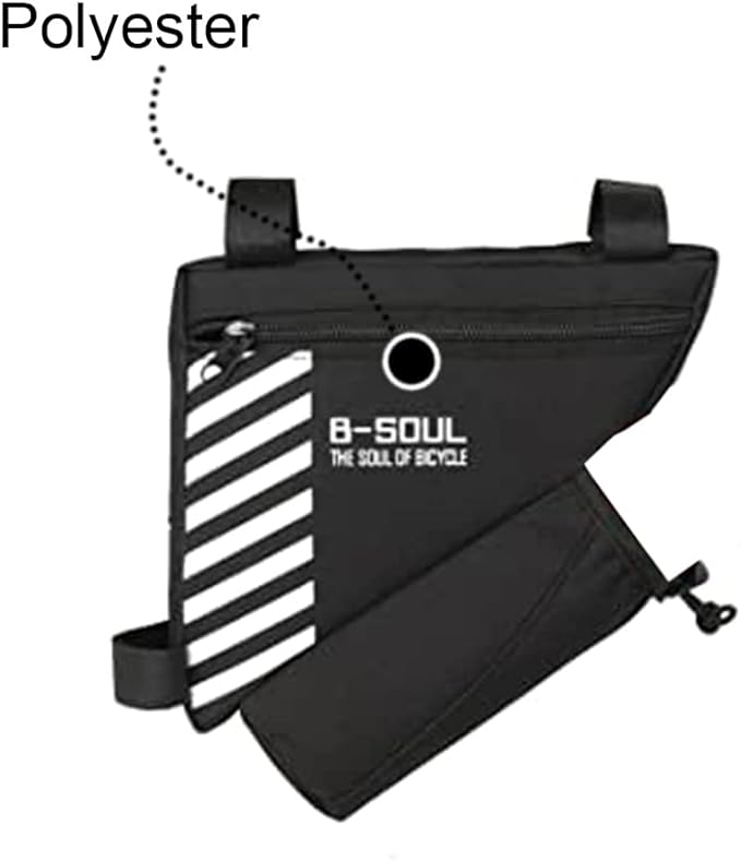 Bike Triangle Frame Bag with Water Bottle Holder, Waterproof Top Tube Bag for Bicycles, Bike Frame Storage Bag for Phone, Wallet, Keys, Tools, Use for Road Bike MTB Bike Accessories