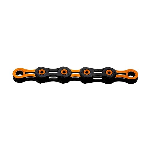 KMC 10-Speed DLC10 Series High-Performance Chain | for Road/Mountain/Gravel | Shimano, SRAM, and Campagnolo Compatible | 116 Links, Missing Link Included | Orange