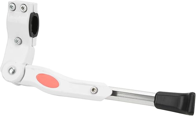 Bike Kickstand, Aluminum Alloy Adjustable Non Slip with Red Fluorescent Warning, Bicycle Kickstand for Mountain Road Bikes 22 27 Inch 700c White for Commuters Cyclists Travelers