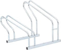 Galvanized Steel Floor Freestanding Bicycle Stand for 2 Bikes, 2 Bikes Floor Bike Stand, Bike Floor Parking Rack for Indoor & Outdoor Garage Storage,-871