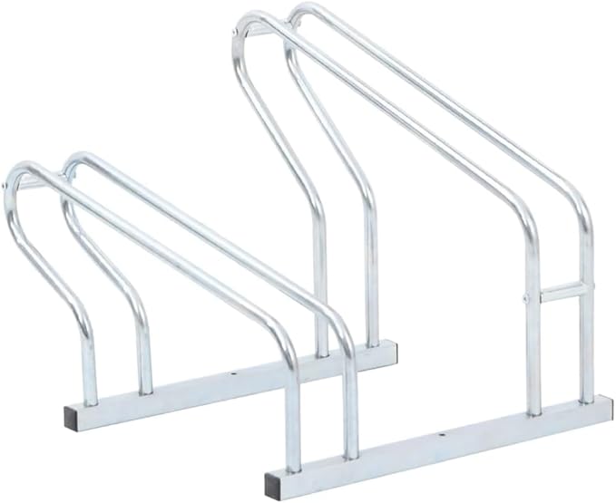 Galvanized Steel Floor Freestanding Bicycle Stand for 2 Bikes, 2 Bikes Floor Bike Stand, Bike Floor Parking Rack for Indoor & Outdoor Garage Storage,-871