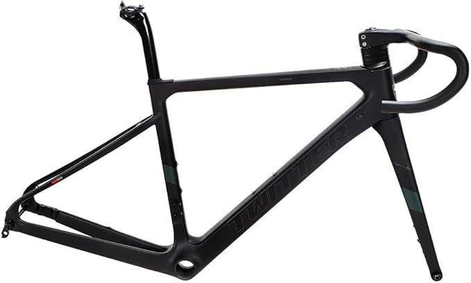 700c Road Bike Carbon Frameset Disc Brake Racing Frame 45/48/51/54CM BB86 Thru Axle 100/142mm Internal Routing(Black,45CM)