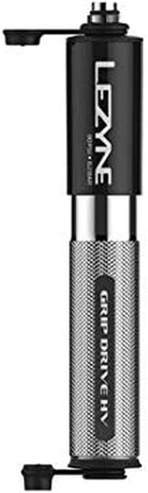 LEZYNE Grip Drive HV High Volume Bike Hand Pump | 90 PSI CNC-Machined Aluminum Mini Bicycle Pump for MTB & Gravel Tires, ABS Flex Hose, Presta & Schrader Compatible, Frame Mount Included