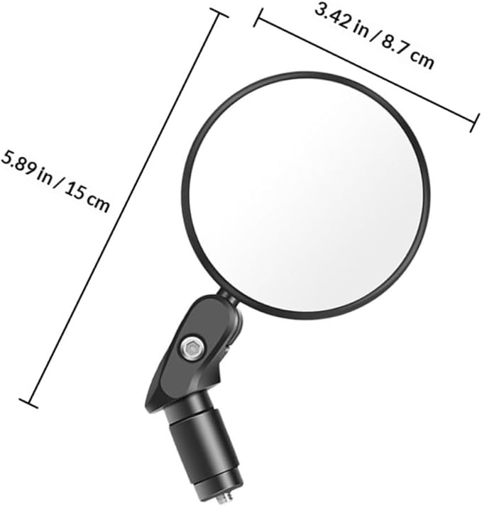 Foldable round Rearview Bike Mirror for Handlebar, Convex Safety Bicycle Mirror, Black Single Unit Suitable for Mountain and Road Cycling