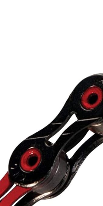 KMC 10-Speed DLC10 Series High-Performance Chain | for Road/Mountain/Gravel | Shimano, SRAM, and Campagnolo Compatible | 116 Links, Missing Link Included | Red