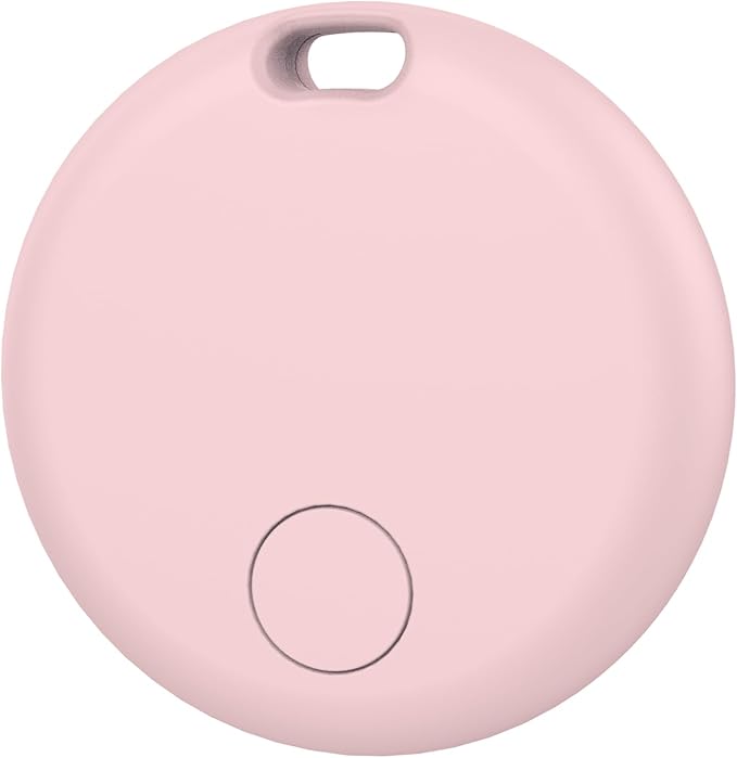 Bluetooth Tracker for Android (NOT iOS or Huawei), Smart Tracker Tags Works with Google's ‘Find My Device’ App, Replaceable Battery, IP68 Waterproof, Item Finder for Luggage, Backpack, 1-Pack Pink