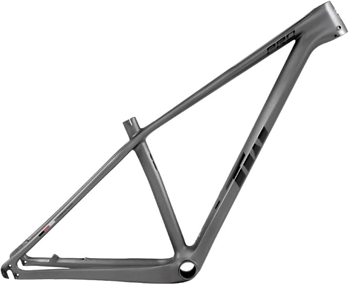 27.5er 29er XC Hardtail Mountain Bike Frame 15/17/19in Carbon Fibre Disc Brake Frame 135mm Quick Release Cyclocross Bike Frame BB92*41mm(Gray,27.5 * 19")