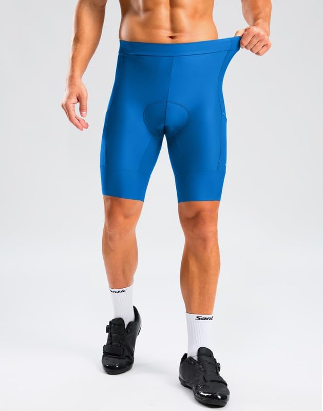 Bikewa Men's Bike Shorts 4D Padded Cycling Shorts for Men Road Riding Biking Bicycle Zipper Pockets