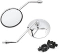 DREAMIZER Motorcycle Rear View Mirror - 7/8" 10MM Handlebar Side Mirrors Chrome Universal Compatible with CB 400 750 XT25 XVS VRZ 1800 GT750 CRF450 - Round