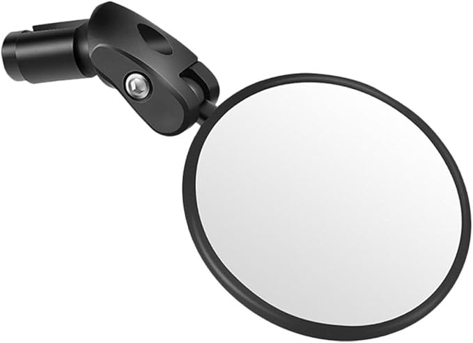 Foldable round Rearview Bike Mirror for Handlebar, Convex Safety Bicycle Mirror, Black Single Unit Suitable for Mountain and Road Cycling