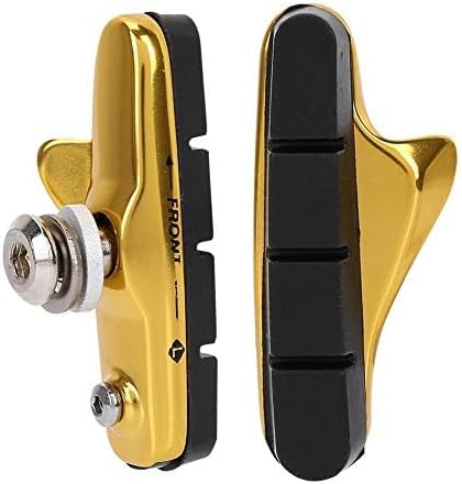 VGEBY1 Bike Brake Pads, 3 Colors Quiet Braking Aluminum Rubber Compound Light-Weight Road Bike Brake Shoes Pads Cycling Accessory