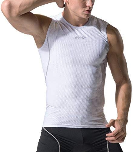 bpbtti Men's High Wicking Sleeveless Base Layer Cycling Running Underwear Quick Dry Vests Lightweight Sports Tank Tops