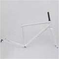 700C Road Bike Frameset 44 47 50 53 56cm Aluminum Alloy Disc Brake Frame 100/135mm QR BSA BB68mm Carbon Fibre Rigid Fork Internal Routing(White 1,50cm)