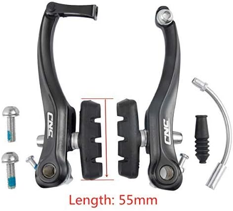 CNC V Brake Set, Bicycle Linear Pull V Brakes for Front/Rear Wheel, Long Arm 110mm, Black …