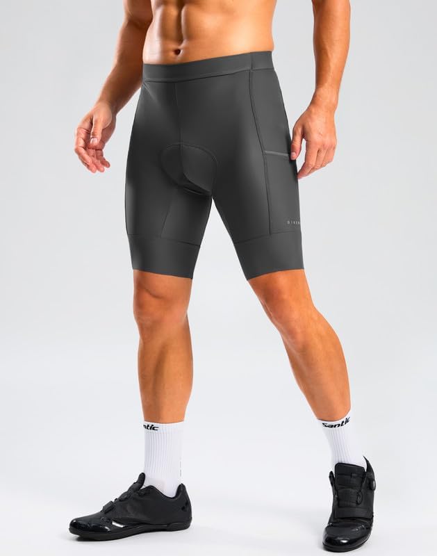 Bikewa Men's Bike Shorts 4D Padded Cycling Shorts for Men Road Riding Biking Bicycle Zipper Pockets