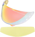 HJ-34P Helmet Visor Replacement for HJC C10.Motorcycle Helmet Shield UV Protection Compatible with HJC C10 (Revo Clear Red+Anti Fog Film)