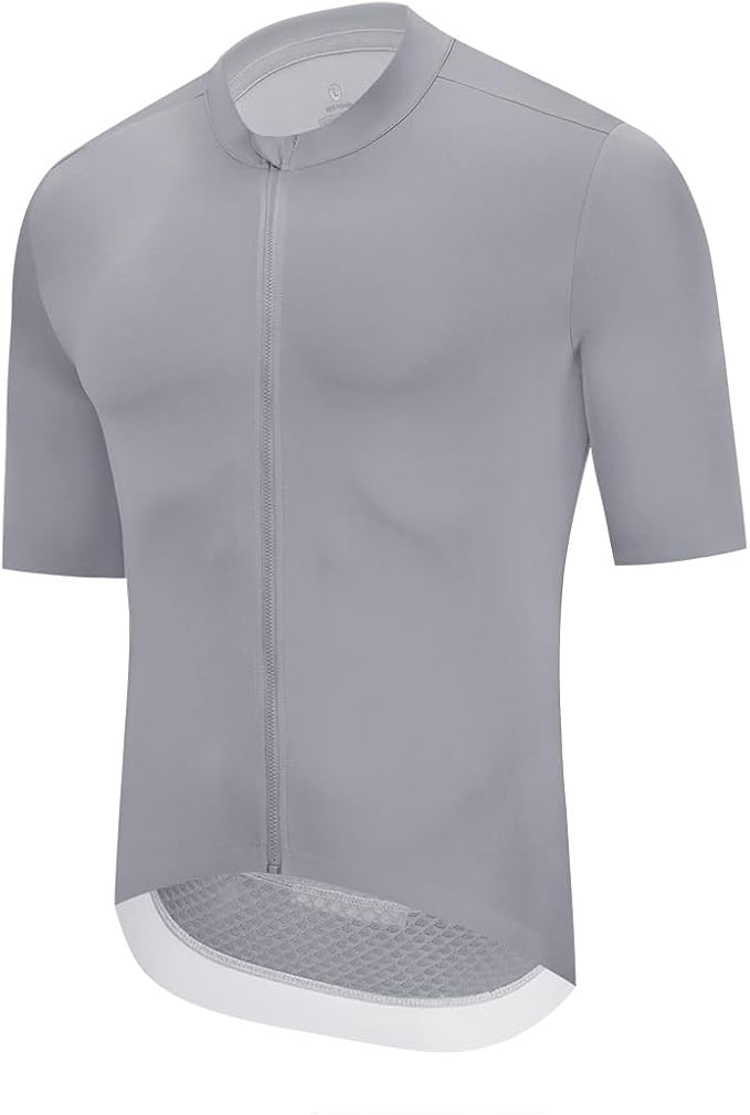 YKYWBIKE Cycling Jersey Men Aero Race Fit, Road Bike Jersey Short Sleeved Moisture Wicking, Breathable,Zip Pocket,UPF50＋